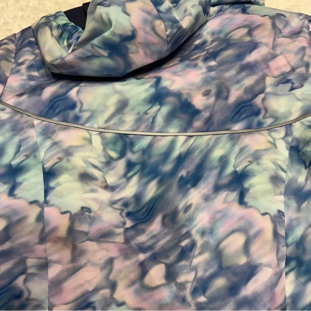 All In Motion‎ Kids Size YXL Tie Dye Rain Jacket Full Zip Hoodie Purple Blue